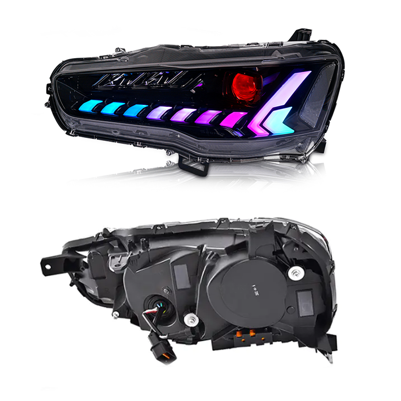 Для Mitsubishi Lancer EVO X 2008-2017 светодиодная фара RGB